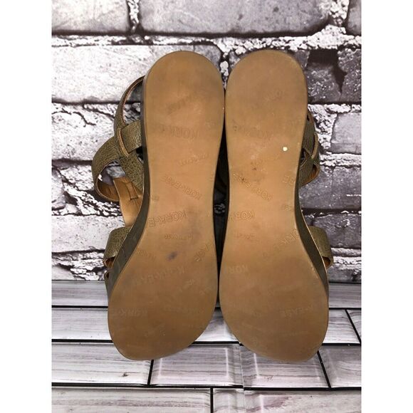 Kork-Ease Olive Green Leather Platform Wedge Ankle Strap Sandals Women Sz 7M US - Picture 16 of 16